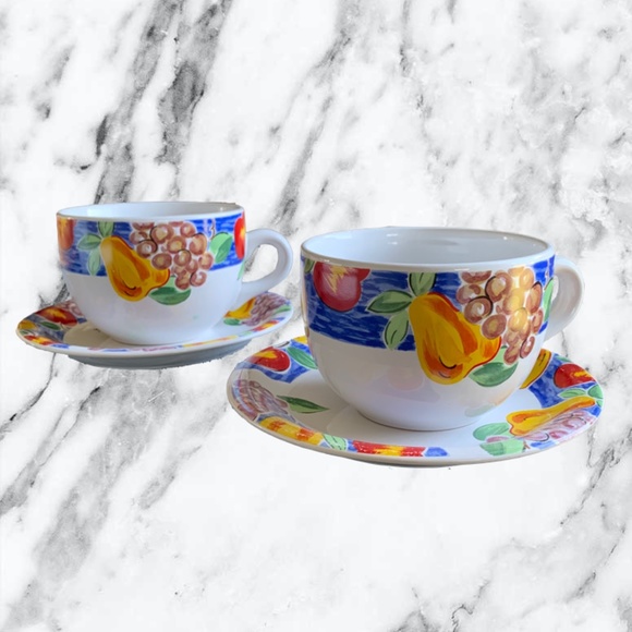 Gallery Collection Stonware Bowl & Saucer Set - Picture 1 of 12